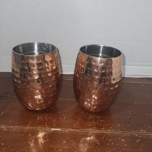 Wine Tumblers Barware Stainless Steel Copper Color Double Wall 20 oz. Insulated